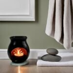 Vastuja Handmade Black Pottery Clay I Candle/ Diya Operated Aroma/ Camphor Burner|Oil Diffuser |ODOP Product I GI Certified I Big Size- 14*9*6 cm Ideal for Decoration, Spa &... - Image 2