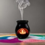 Vastuja Handmade Black Pottery Clay I Candle/ Diya Operated Aroma/ Camphor Burner|Oil Diffuser |ODOP Product I GI Certified I Big Size- 14*9*6 cm Ideal for Decoration, Spa &... - Image 3