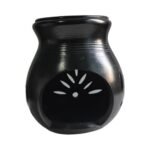 Vastuja Handmade Black Pottery Clay I Candle/ Diya Operated Aroma/ Camphor Burner|Oil Diffuser |ODOP Product I GI Certified I Big Size- 14*9*6 cm Ideal for Decoration, Spa &... - Image 5